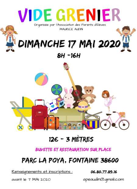 Photo ads/1609000/1609098/a1609098.jpg : VIDE GRENIER – 17 mai 2020 – Fontaine