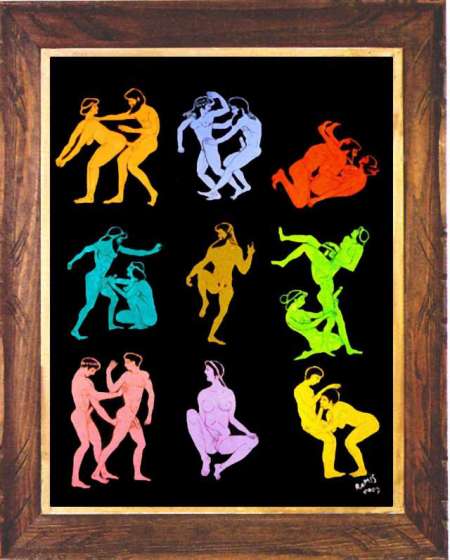 Photo ads/1856000/1856722/a1856722.jpg : Tableau signé Emile Ramis, "Grèce érotique"