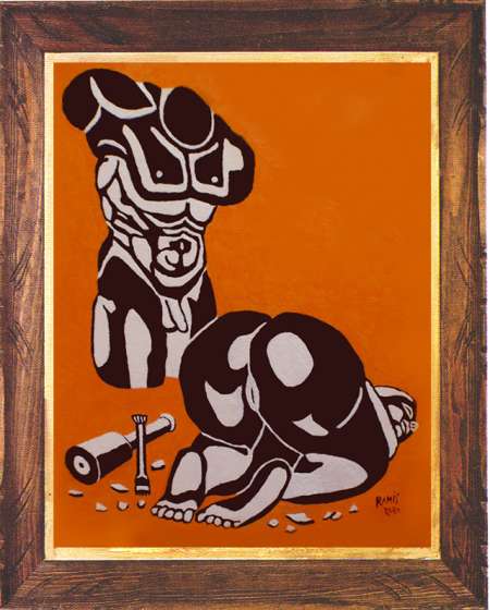 Photo ads/1858000/1858092/a1858092.jpg : Tableau signé Emile RAMIS "Masculin-féminin"