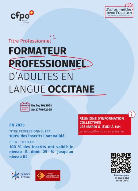 Photo ads/2313000/2313525/a2313525.jpg : Titre Professionnel FPA en langue occitane