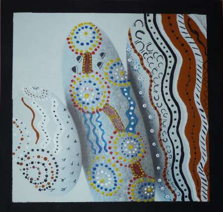 Photo ads/2365000/2365286/a2365286.jpg : Tableau à la manière des aborigènes d'Australie