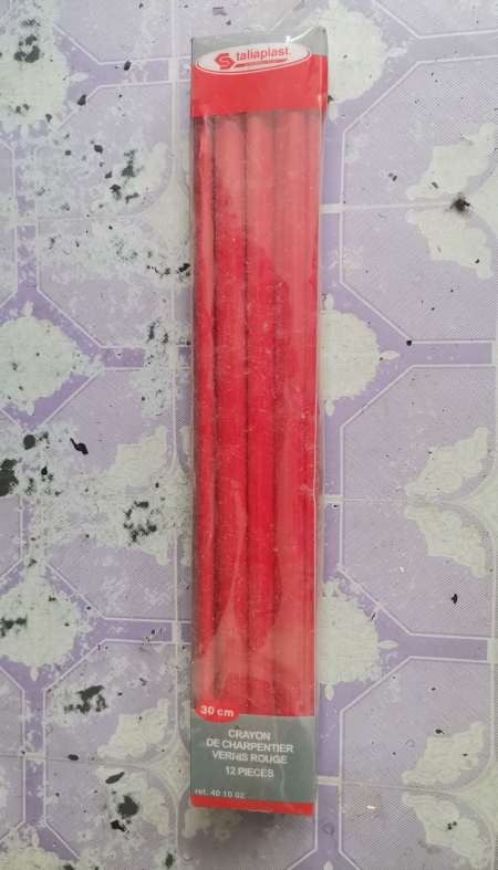 Photo ads/2485000/2485061/a2485061.jpg : Crayon de charpentier 30 cm vernis rouge 12 pièces
