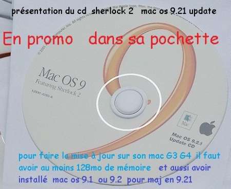 Photo ads/2544000/2544836/a2544836.jpg : CD ¨POCHETTE APPLE MISE A JOUR MAC OS_9.1 9.2